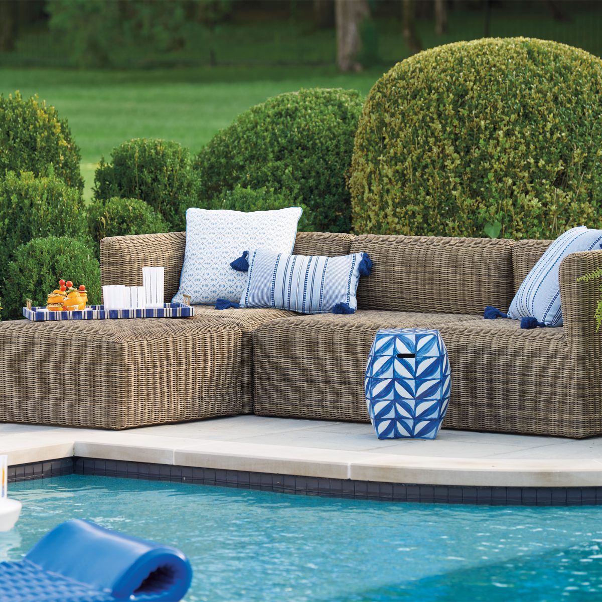 Covelle Modular Furniture in Khaki Wicker - Image 3
