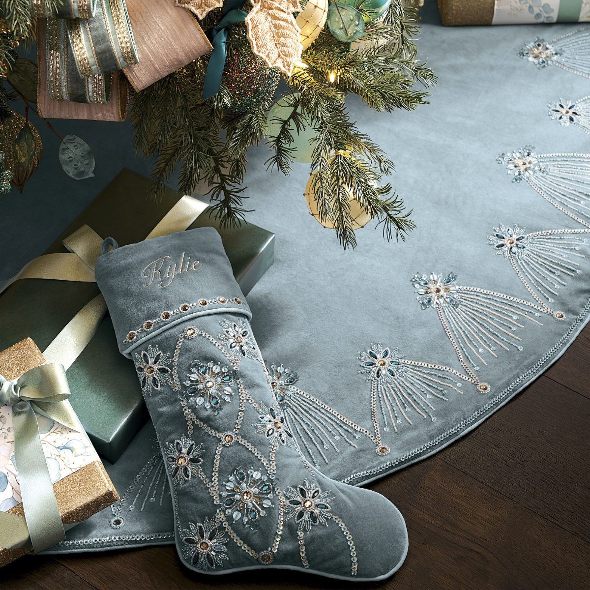 Alternative view of Shimmering Chalet Stocking
