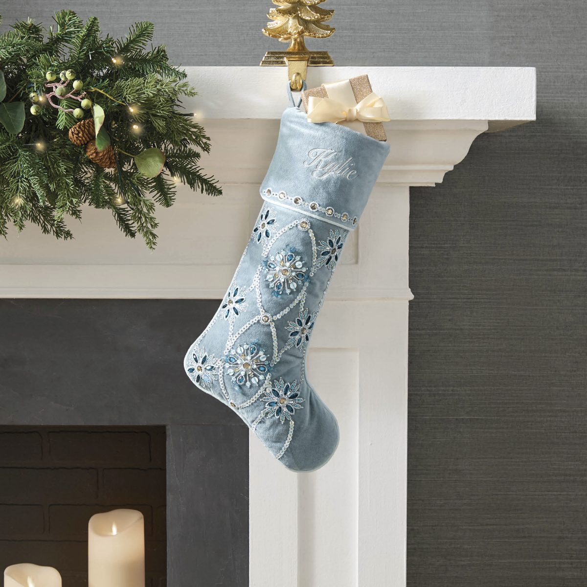 Shimmering Chalet Stocking