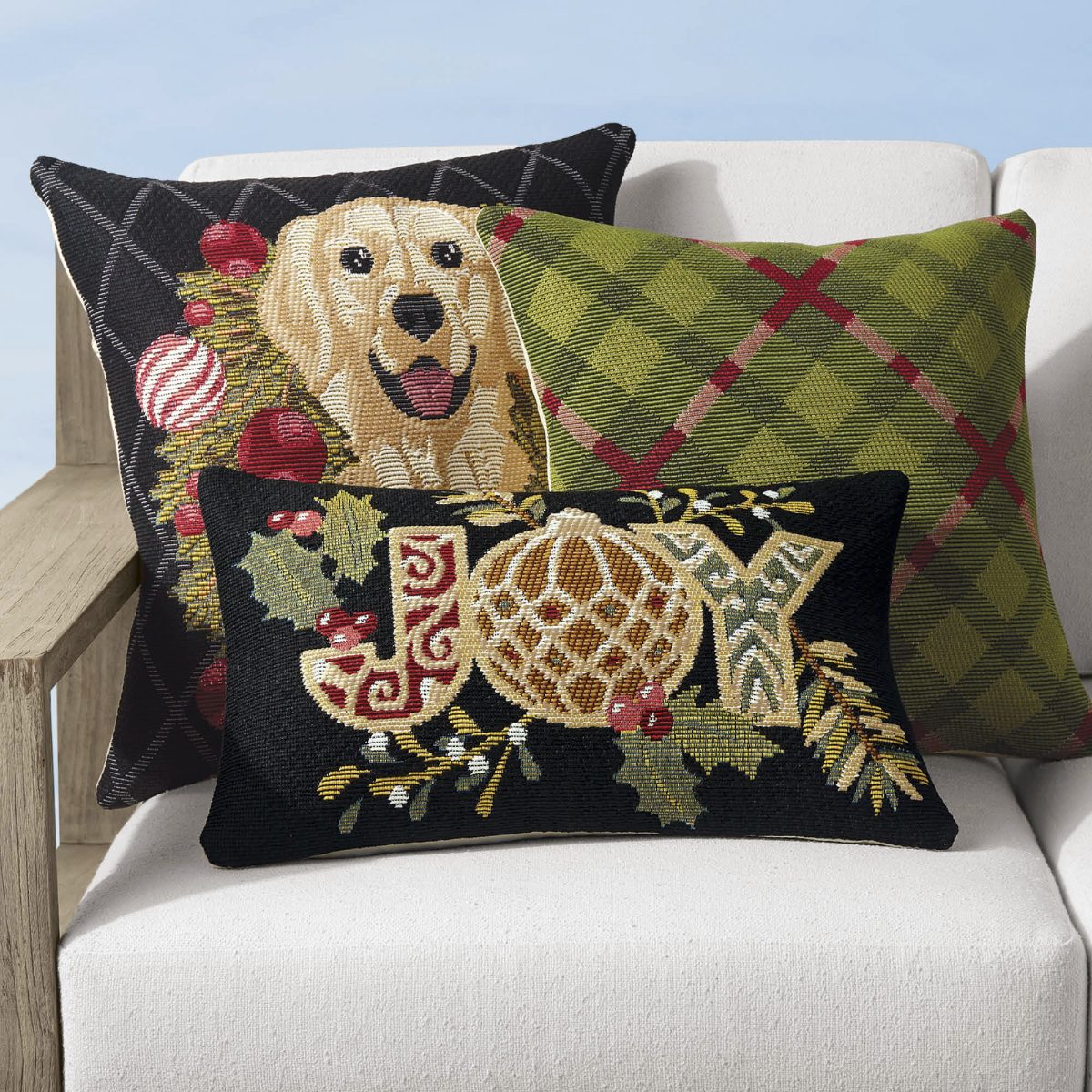 Alternative view of Joyful Christmas Indoor/Outdoor Pillow