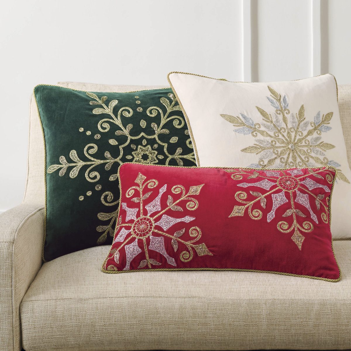 Shimmering Snowflake Pillow Cover